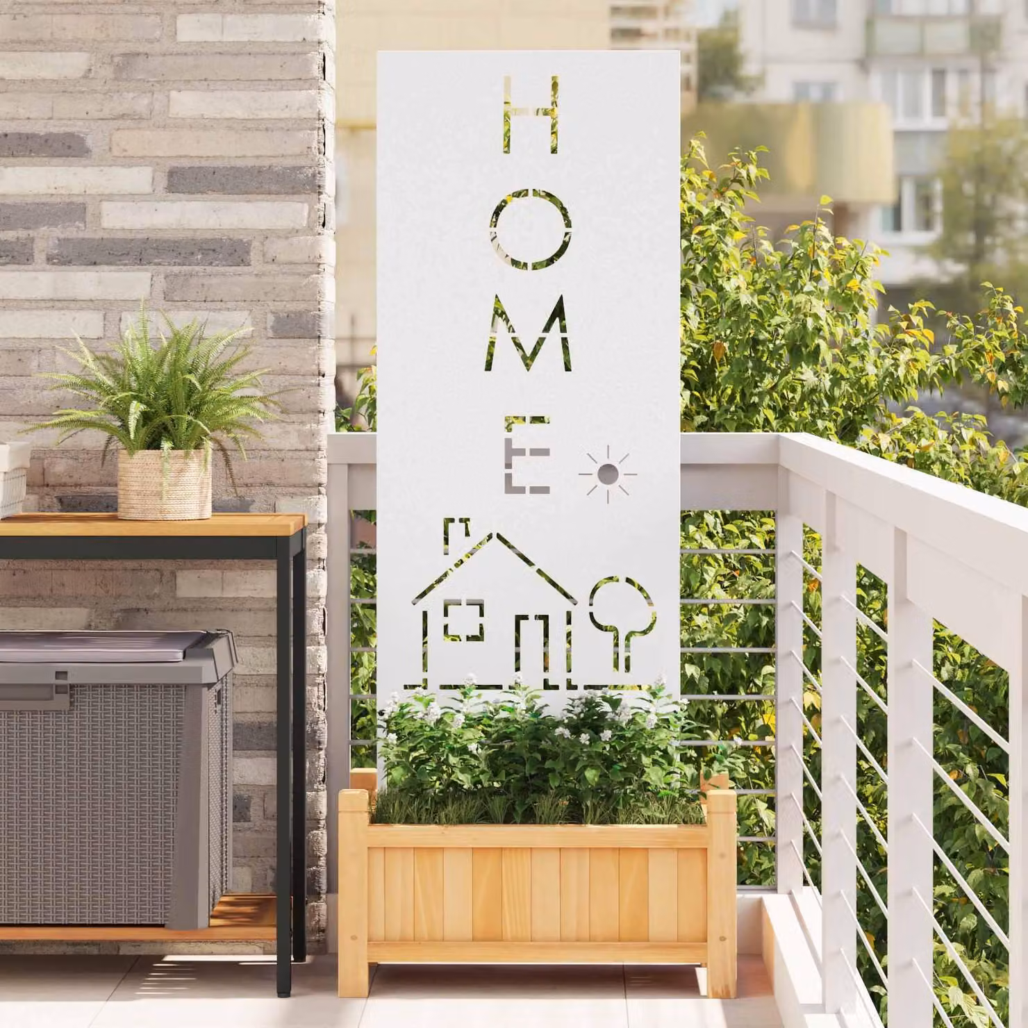 Schermo per privacy in giardino Traforo Bianco 50 x 140 cm