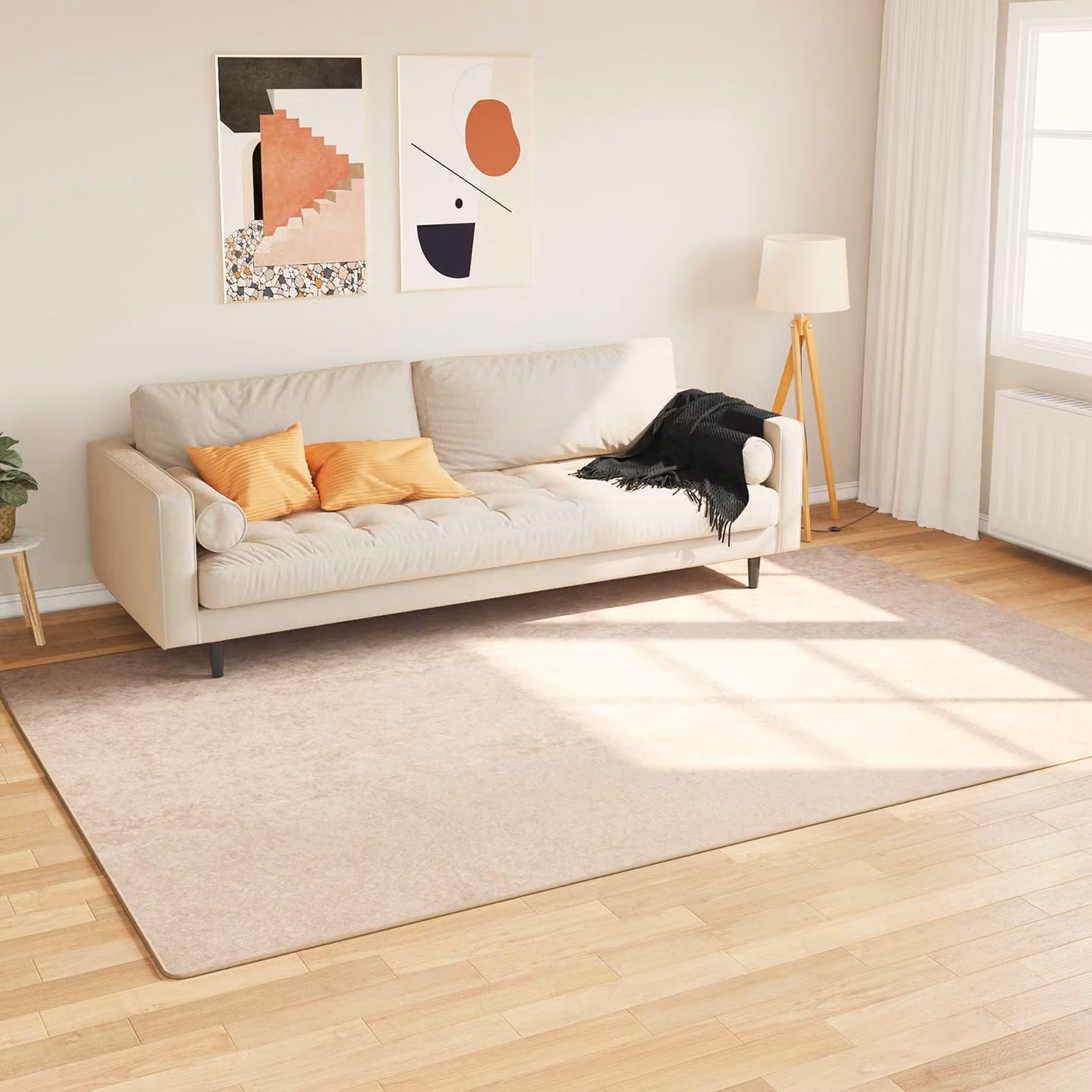 Tappeto Runner MARSA vidaXL Crema, L 190 cm x P 300 cm, in Poliestere, Lavabile e Antiscivolo