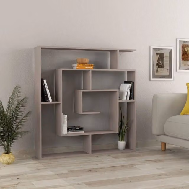 Libreria Labirent EFFEZETA colore light mocha con design geometrico moderno – 1