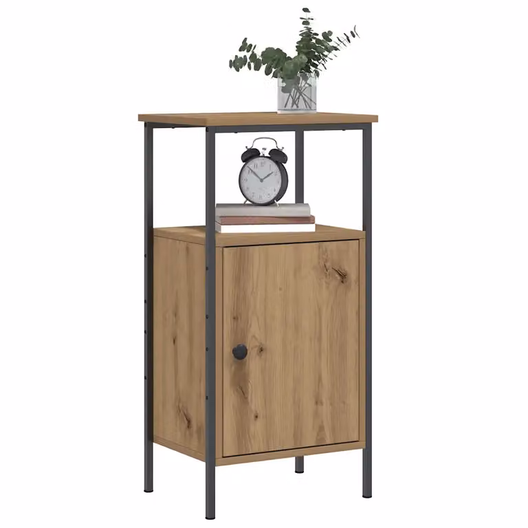 Comodino vidaXL in Rovere e Legno Multistrato Marrone, L/P/H: 41 x 31 x 80 cm