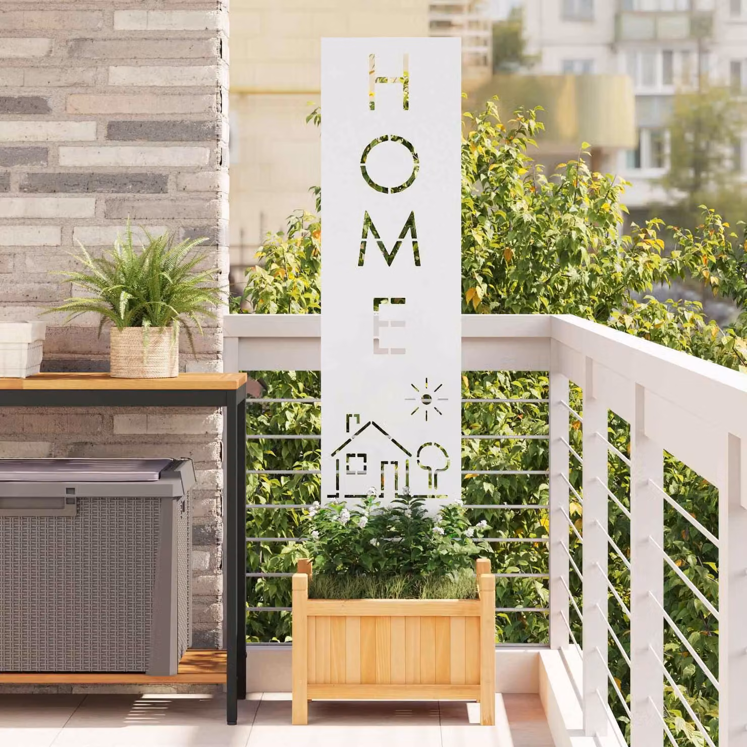 Schermo per privacy in giardino Traforo Bianco 32 x 140 cm
