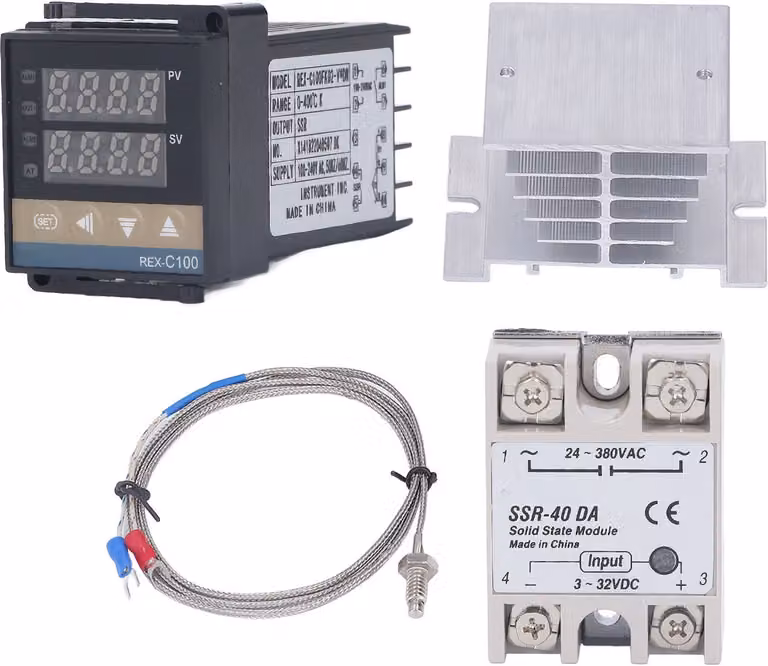 Kit di termoregolatori PID 0-400 °C, impermeabile, di alta precisione REX C100 per l'agricoltura, 100-240 V