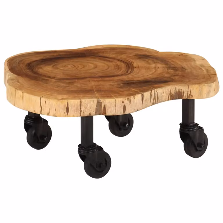 The Living Store tavolino in legno massiccio di acacia 60 x 55 x 25 cm