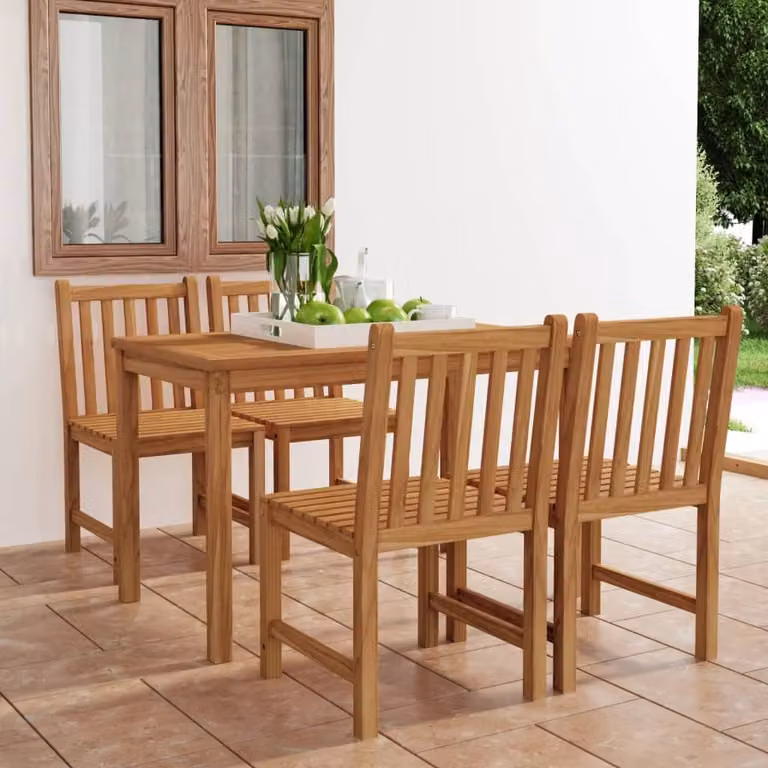 Maison Exclusive - Set da pranzo da giardino 5 pz 120x70 cm in legno massello di teak