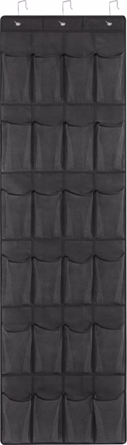 Borsa portaoggetti 24 scomparti Borsa appesa in rete - Borsa portaoggetti - Borsa portaoggetti multifunzionale - Borsa portagiochi - Nero.