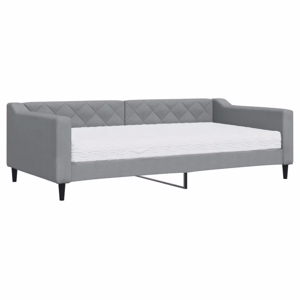 Divano Letto Moderno vidaXL in Tessuto Grigio con Materasso in Schiuma L/P/H: 223 x 110 x 67 cm – 2