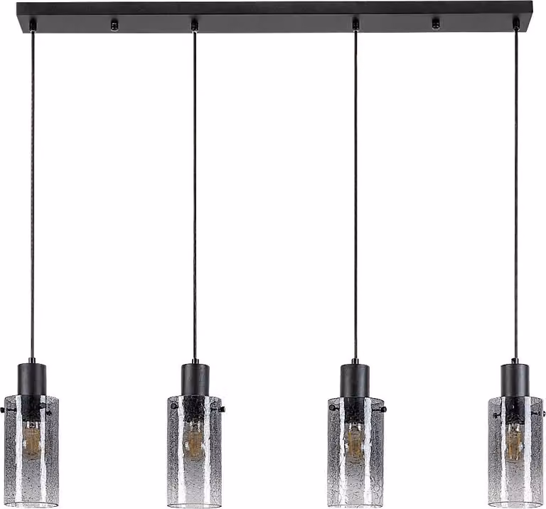 Rabalux 72039 Lampade a sospensione Fumea E27 4x MAX 60 metallo vetro nero