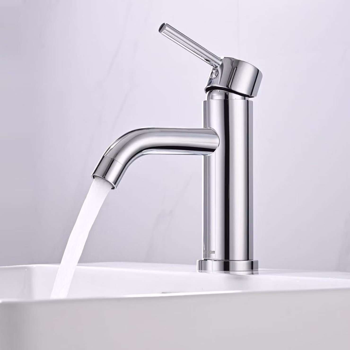 Miscelatore monocomando per lavabo, con cartuccia in Vetroceramica, aeratore estraibile, privo di piombo, cromato, altezza del beccuccio 77 mm