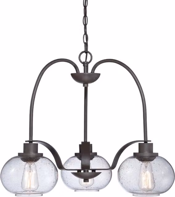 Lampadario Trilogy 3 luci E27 bronzo antico Quoizel