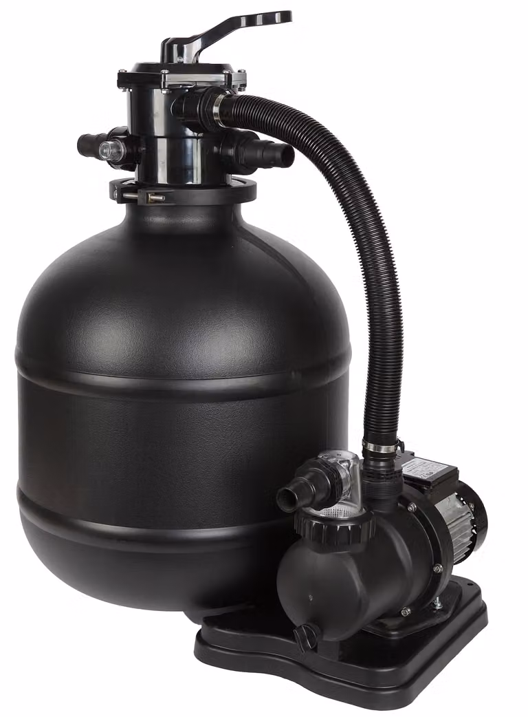 Pompa per filtri a sabbia COIL, pompa autoadescante, filtro a sabbia, valvola a 7 vie con manometro, attacco Ø 32/38 mm, potenza: 550 W, consumo: 10000 l/h
