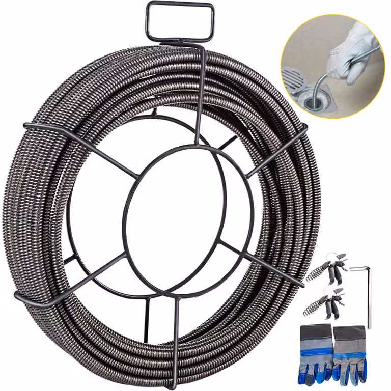 Pulizia tubi VEVOR pulizia tubi a spirale wave 23 metri pulizia tubi di scarico a spirale
