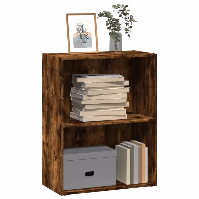 Libreria moderna vidaXL in legno e MDF marrone, da appendere a parete, L 60 cm x P 30 cm x H 77 cm