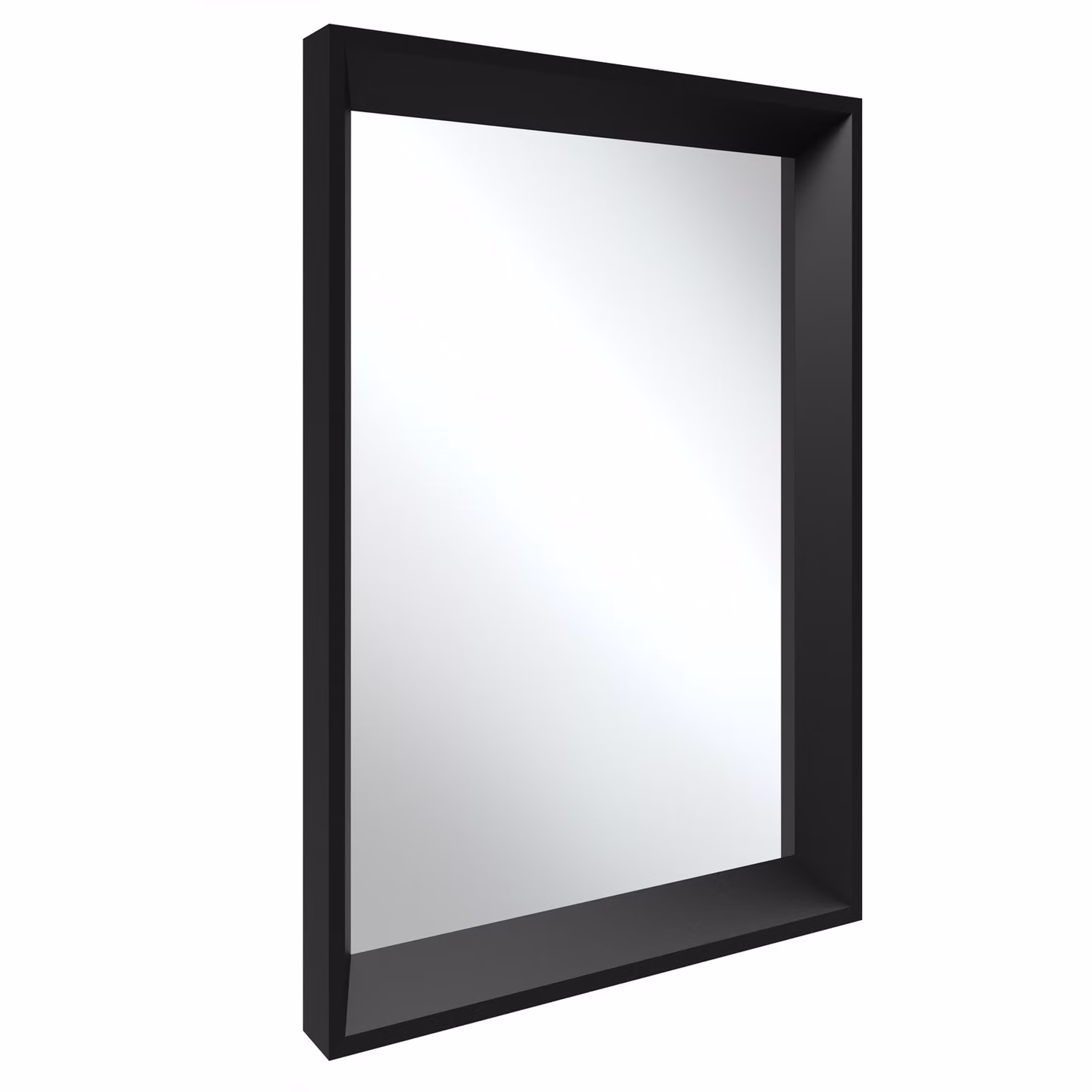 Specchio da parete rettangolare Elina Tectake con cornice in plastica nera, L: 50.0 cm, H: 70.0 cm, P: 3.8 cm