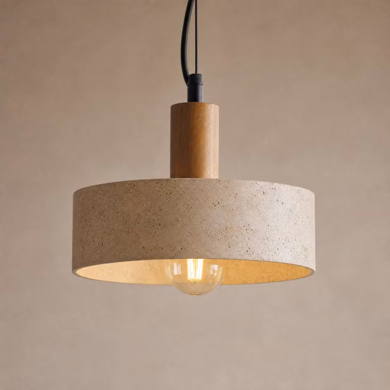 Lampada a sospensione Carlotta Lucande, dimmerabile, Crema / Ambra, Soggiorno / Sala da pranzo, calcestruzzo / cemento, Moderno, Lampada a sospensione