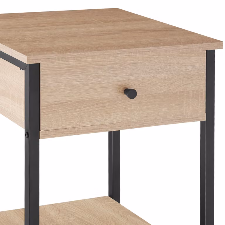 Comodino Bradford tectake stile industriale colore beige L/P/H: 40 x 40 x 55,5 cm