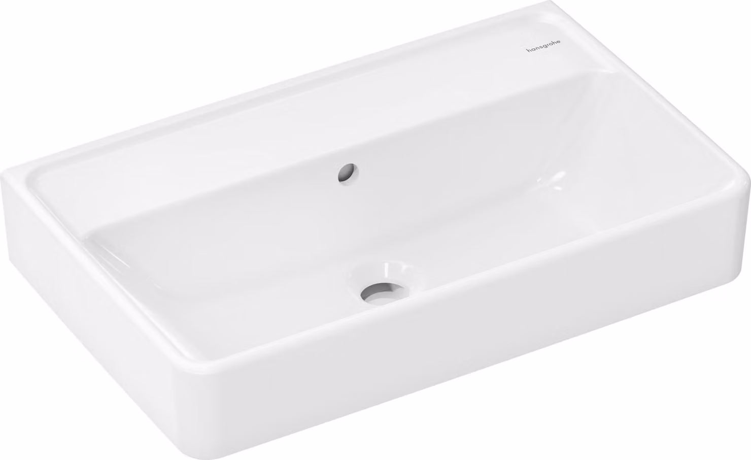 hansgrohe Xanuia Q lavabo compact, sans trou pour robinet, avec trop-plein, 600x370mm, SmartClean, blanc, 61125450, 61125450