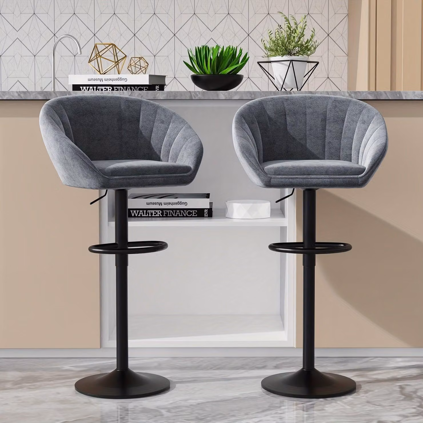 Poltrona girevole - Poltrona - Sedia - Poltrona relax - Sgabello da bar - Altezza regolabile: 60-82 cm
