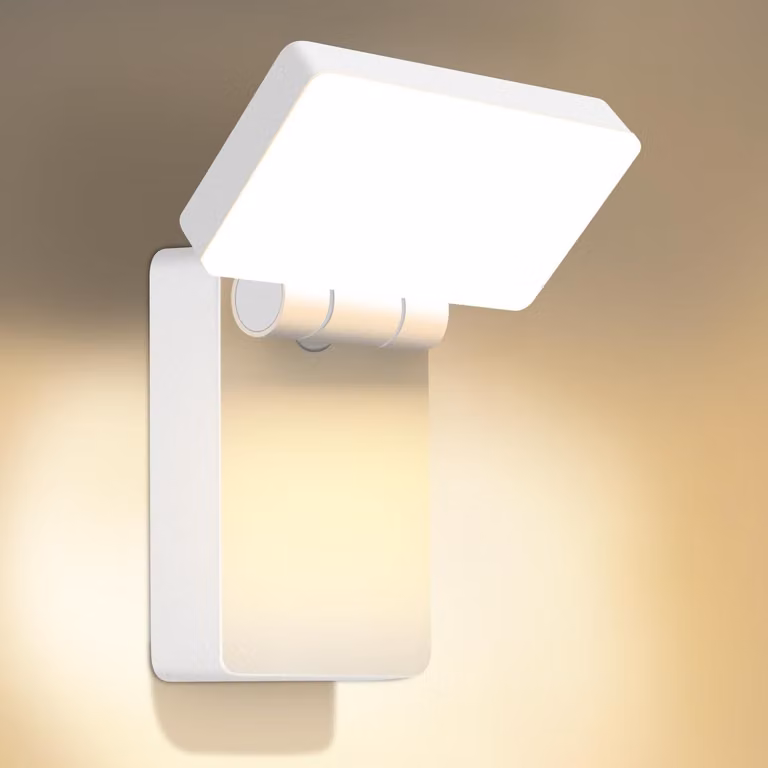 Lampada da parete a LED, 60W, 3000K, 5000 lumen, grado di protezione IP65, orientabile a 360°, pieghevole, colore bianco