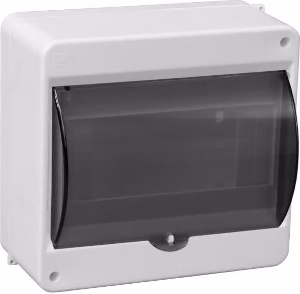 Quadro di distribuzione piccolo montato in superficie 8 moduli Trasparente, scatola portafusibili Scatola di distribuzione