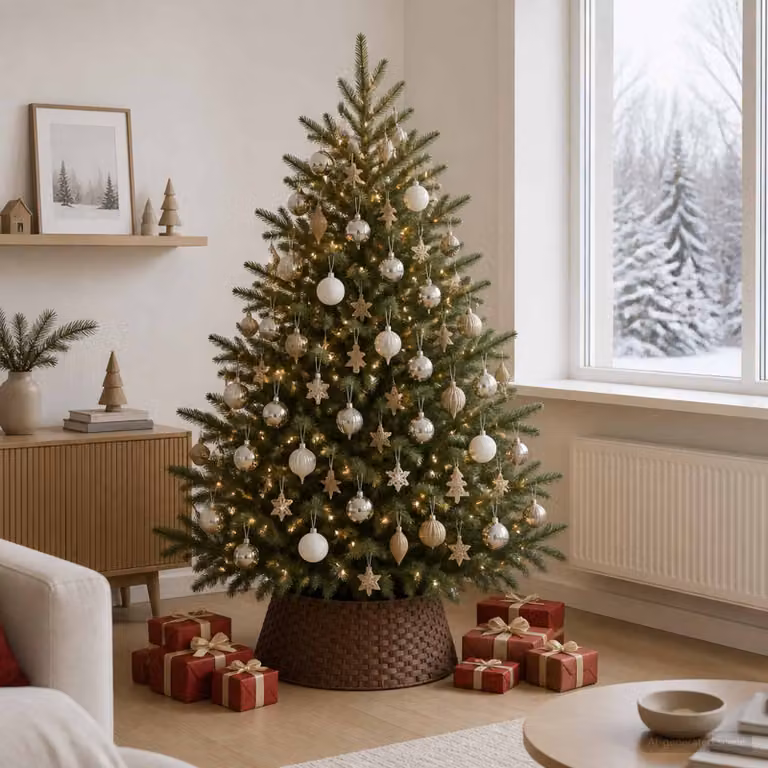 vidaXL Collare per Albero di Natale Rotondo Marrone Scuro Ø 60 x 22 cm