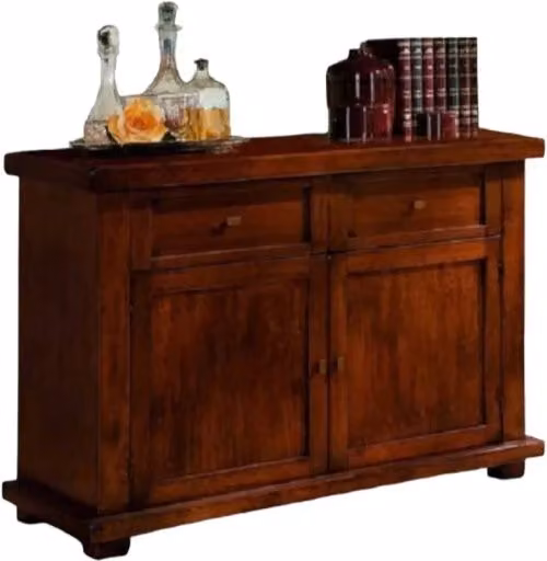 Madia credenza moderna in legno massello Mobili 2G colore marrone opaco L: 120 cm, P: 45 cm, H: 83 cm – 4