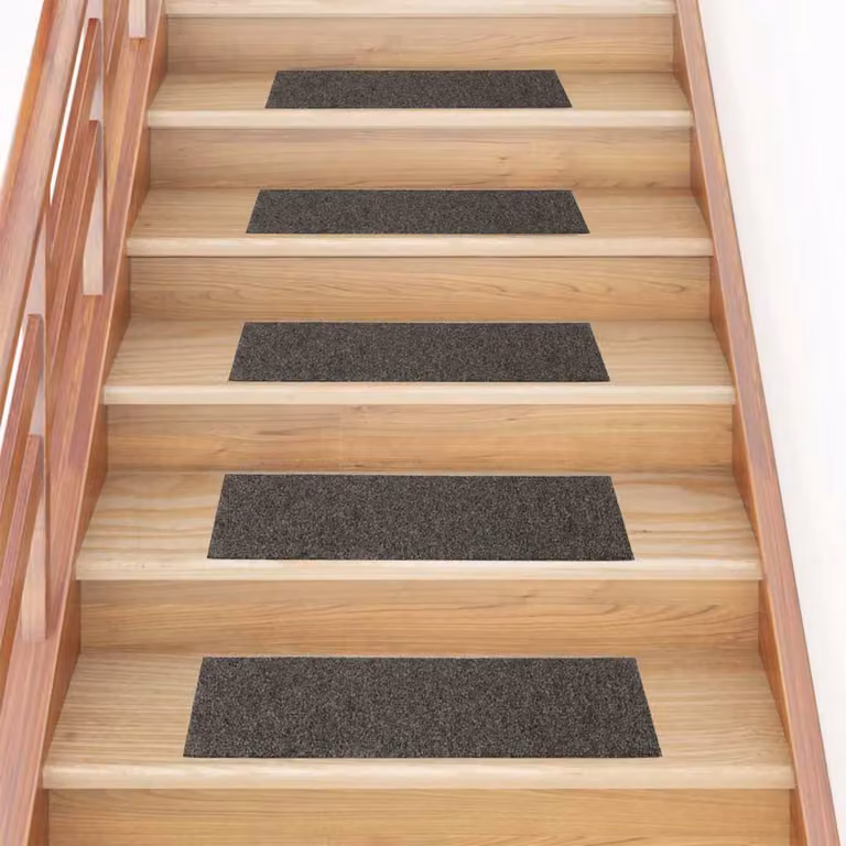 Set di 30 tappetini per scale autoadesivi vidaXL, forma rettangolare, colore antracite, L: 76 cm x P: 20 cm