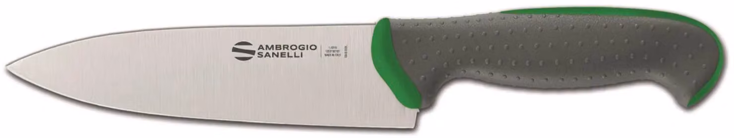 Coltello cucina, lama cm 16, colore verde, linea Tecna