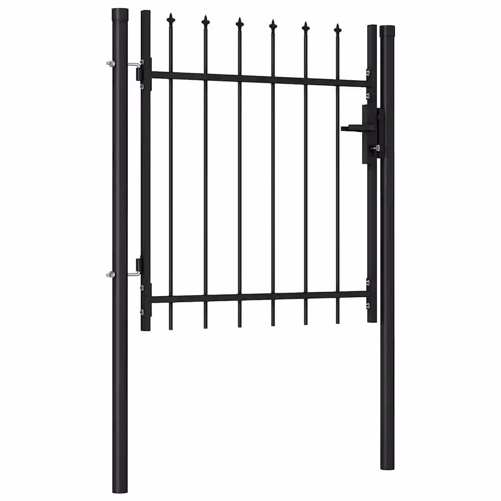 Cancello singolo per recinzione vidaXL in acciaio nero L: 100 cm, H: 150 cm – 2