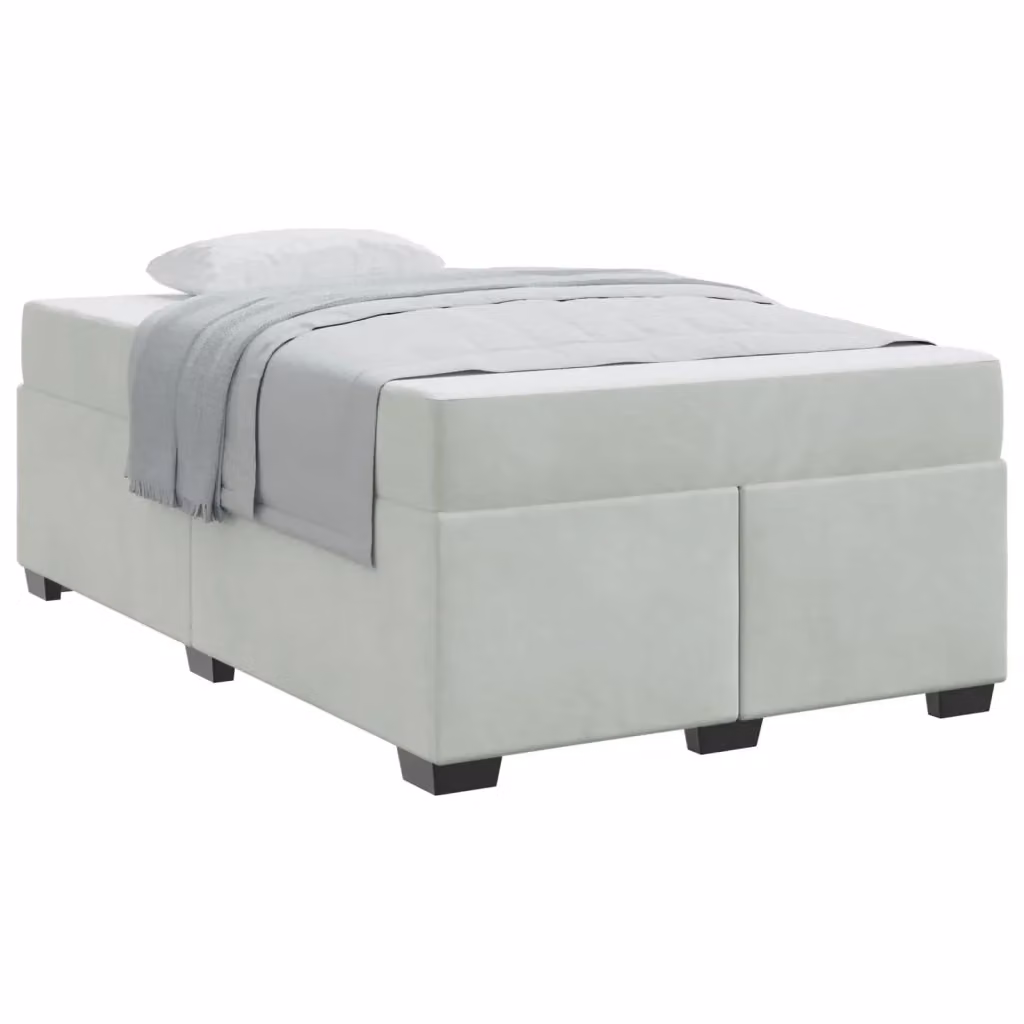 Struttura letto moderna vidaXL in tessuto velluto grigio L: 120 cm, P: 200 cm, H: 66 cm – 2
