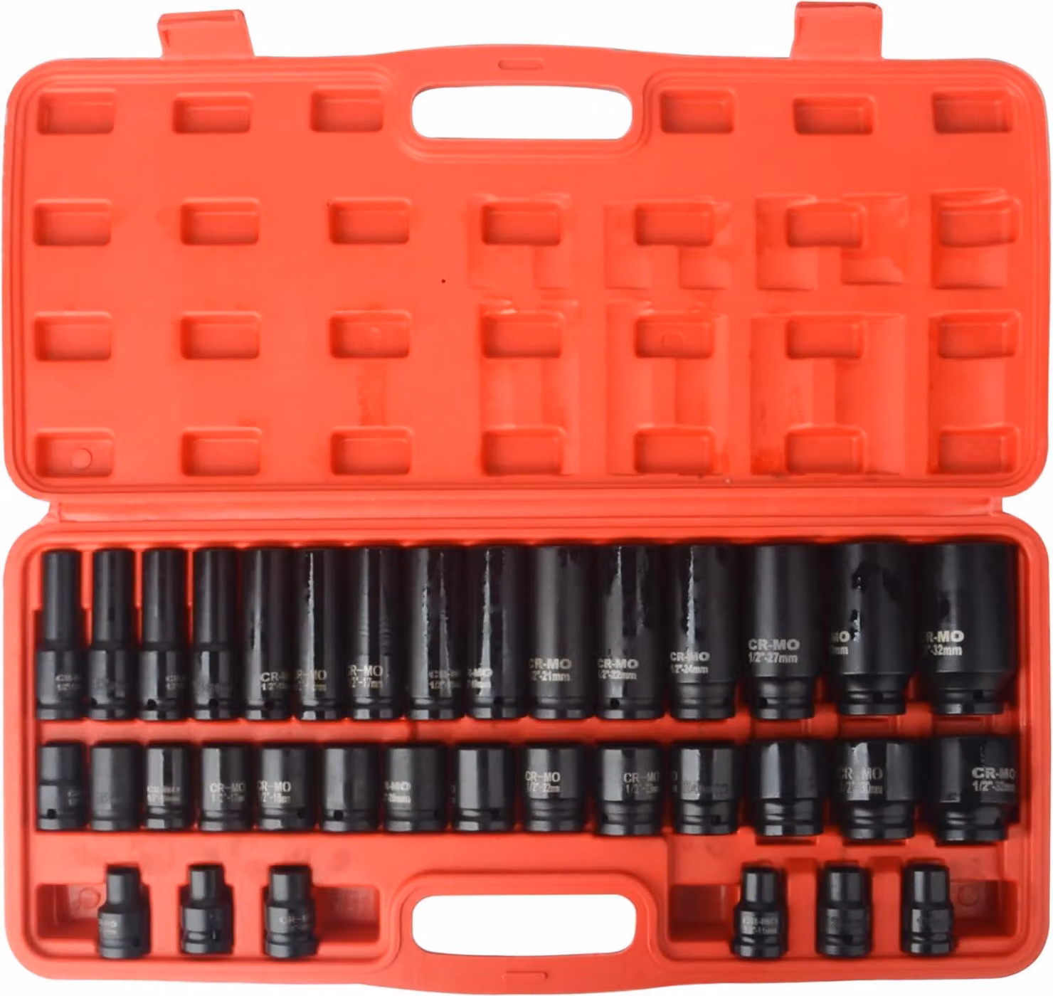 Set di chiavi a bussola Kraft, 35 pezzi, 1/2 pollice, da 8 a 32 mm, a 6 punte, per auto