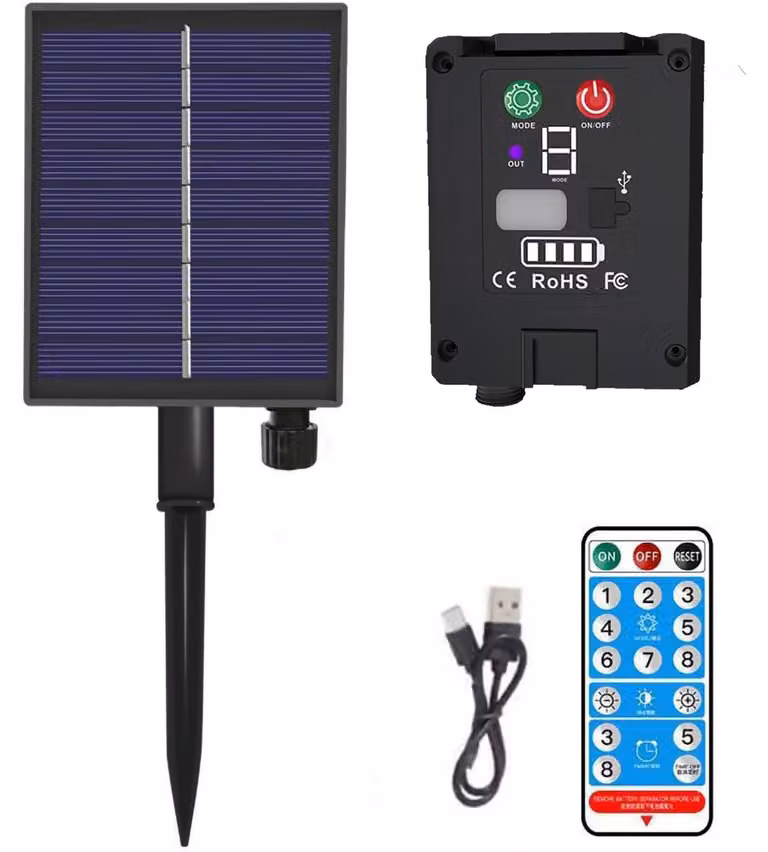 Pannello solare per luci a catena, da 1200 mAh con batteria integrata