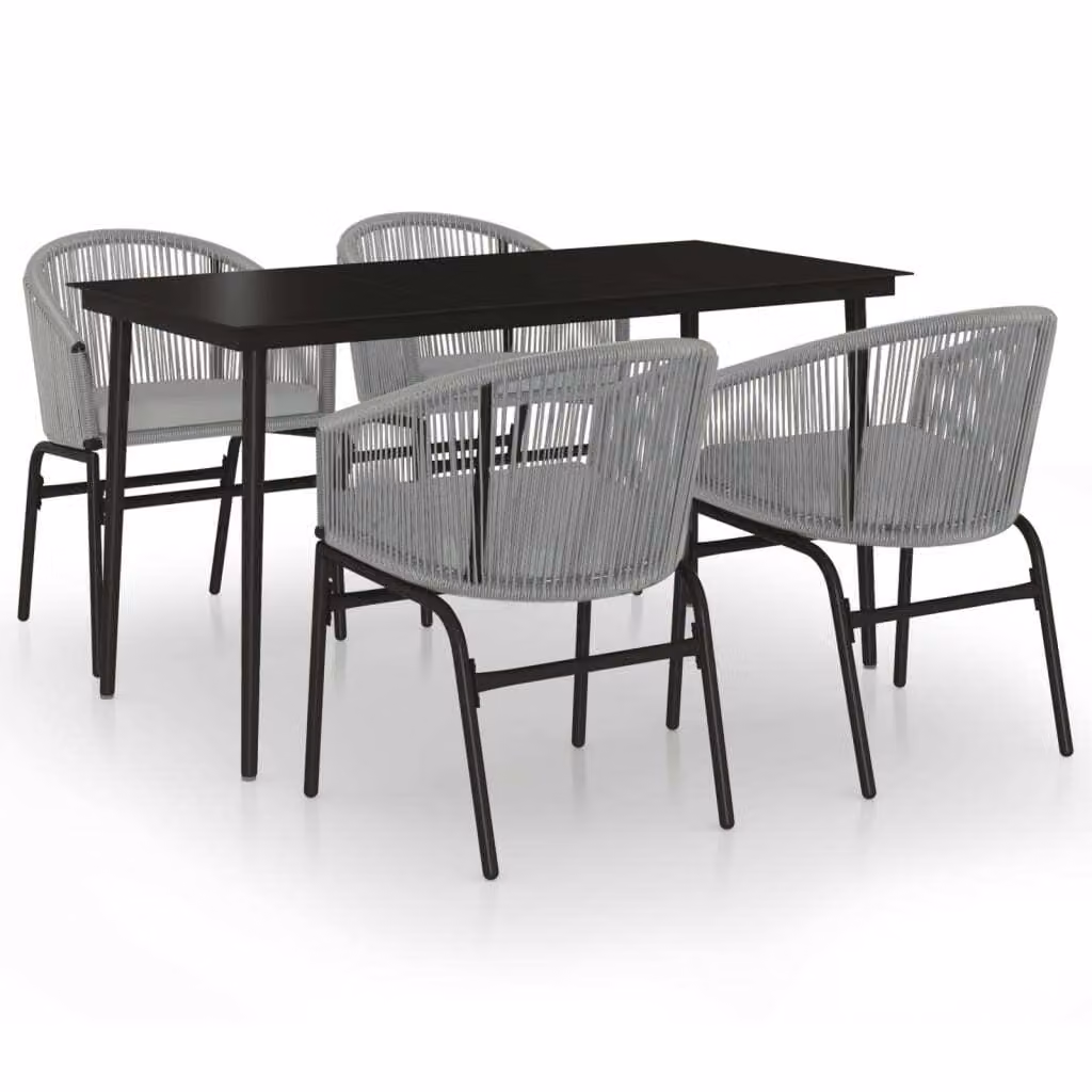 vidaXL set da pranzo da giardino 5 pezzi grigio