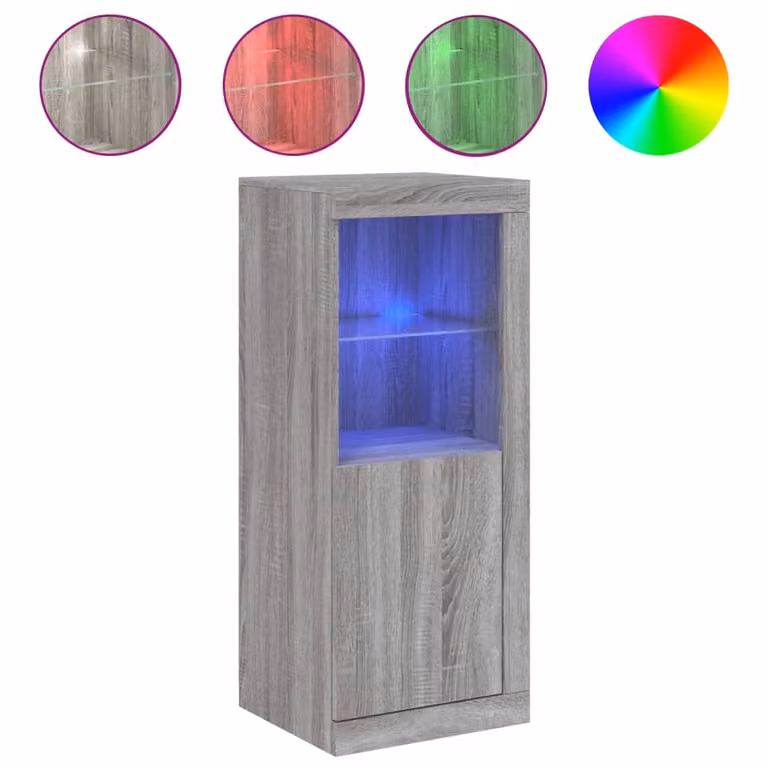 Credenza con Luci LED Grigio Sonoma 41x37x100 cm