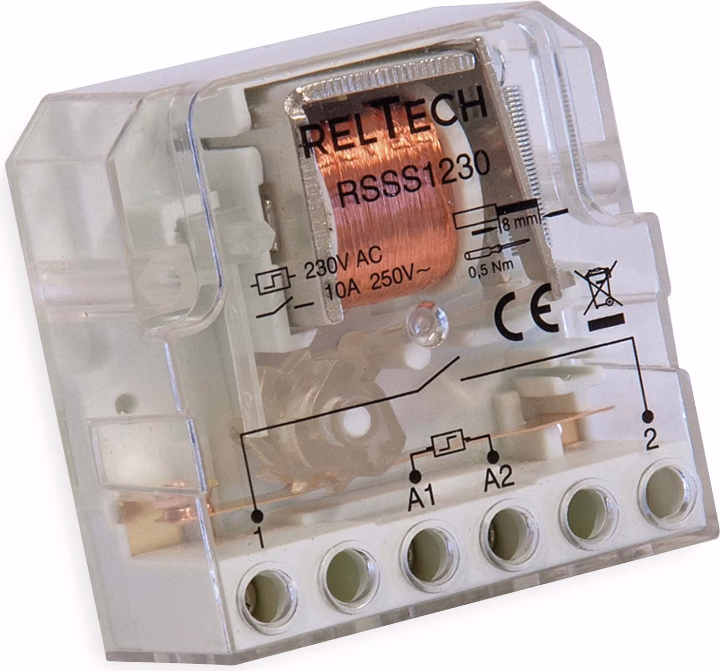 Interruttore a impulso Reltech da incasso, elettromeccanico, 230 V, 16 A, 1 contatto di chiusura, 1 pz.