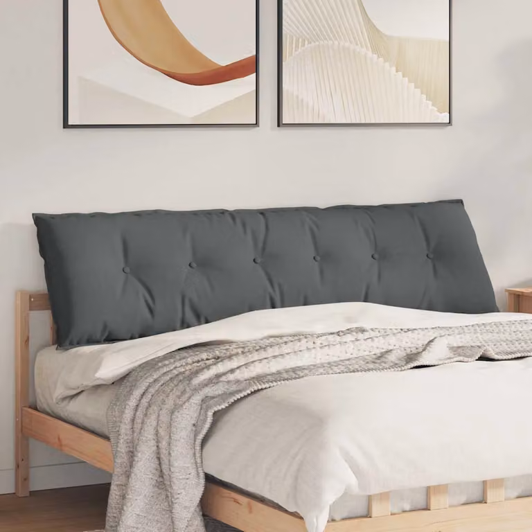 vidaXL Cuscino per Schiena Grigio con Rivestimento Rimovibile L: 180 cm, P: 19 cm, H: 50 cm