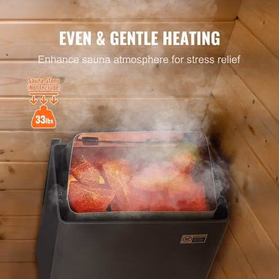 riscaldatore per sauna da 8kW per 8-12m³ - Riscaldatore per sauna con spa - Comando e timer integrati