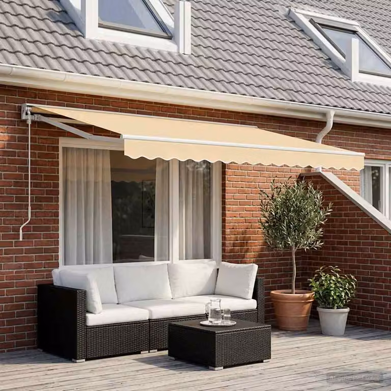 Tessuto di ricambio per tenda da sole vidaXL in poliestere, colore beige, L: 400 cm, P: 300 cm