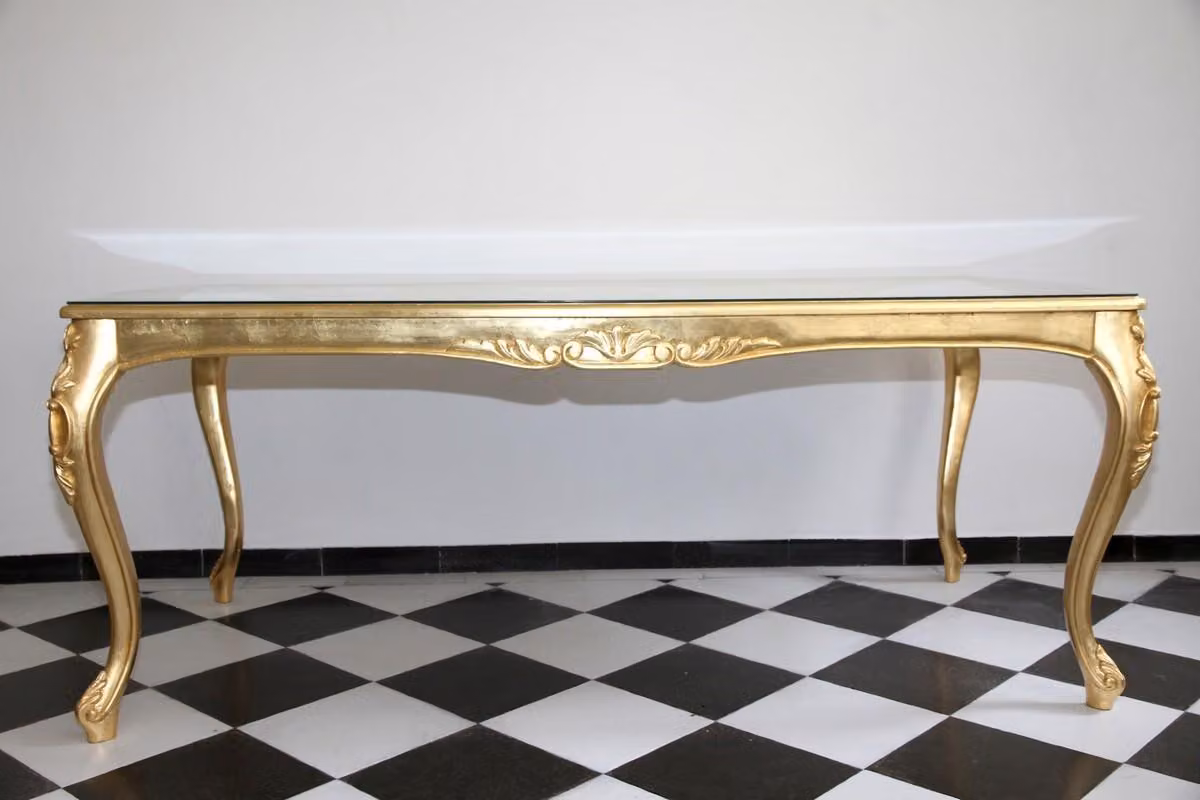 Casa Padrino Tavolo da pranzo Barocco Oro 200 cm x 100 cm - Tavolo da pranzo - Italy - Collezione lusso