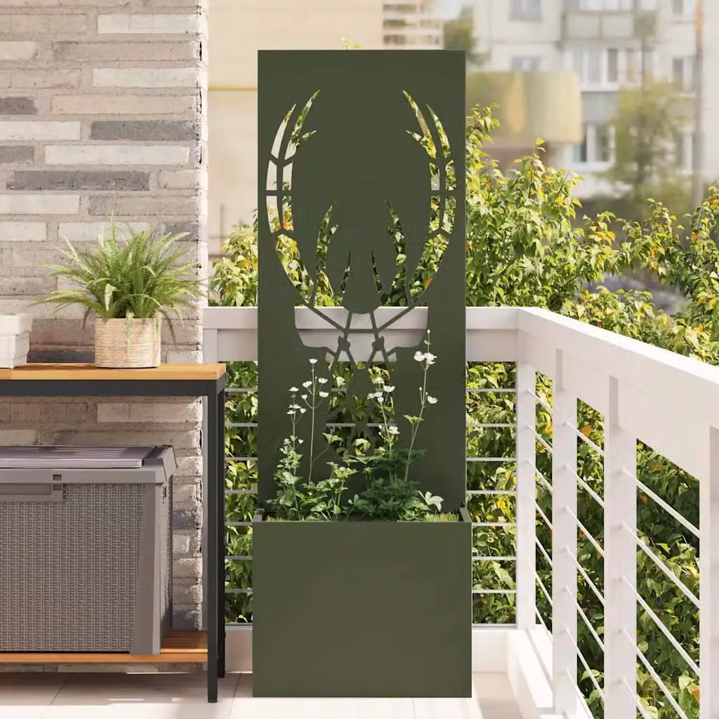vidaXL Paravent per privacy in giardino verde in acciaio L/P/H: 50 x 32 x 150 cm