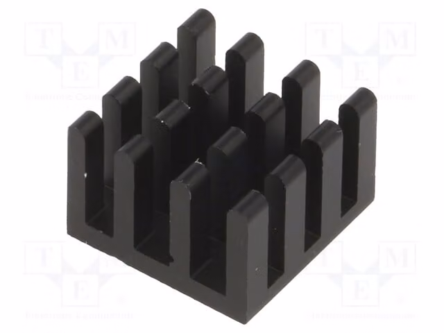 1 radiatore: stampato, altezza: 10 mm, lunghezza: 15 mm, larghezza: 15 mm, colore nero, alluminio, compatibile con chip ICK BGA 15x15x