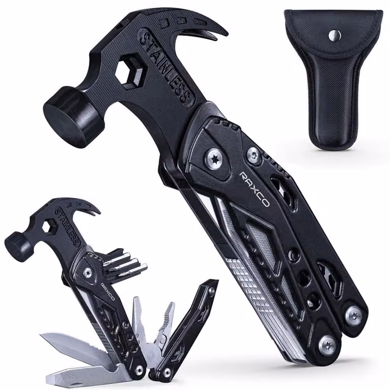 Martello multifunzione 15-in-1, pinza, utensile multifunzione in acciaio inossidabile, 15 cm, con custodia in nylon