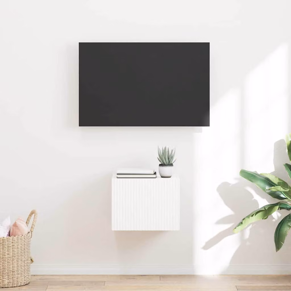 Mobile TV da parete vidaXL moderno in legno MDF bianco L: 39 cm, P: 31 cm, H: 29,5 cm
