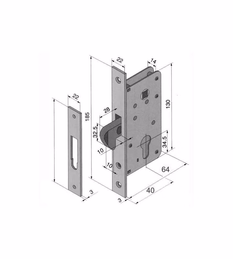 Serratura Inf.Legno 026.40.00.0 Welka