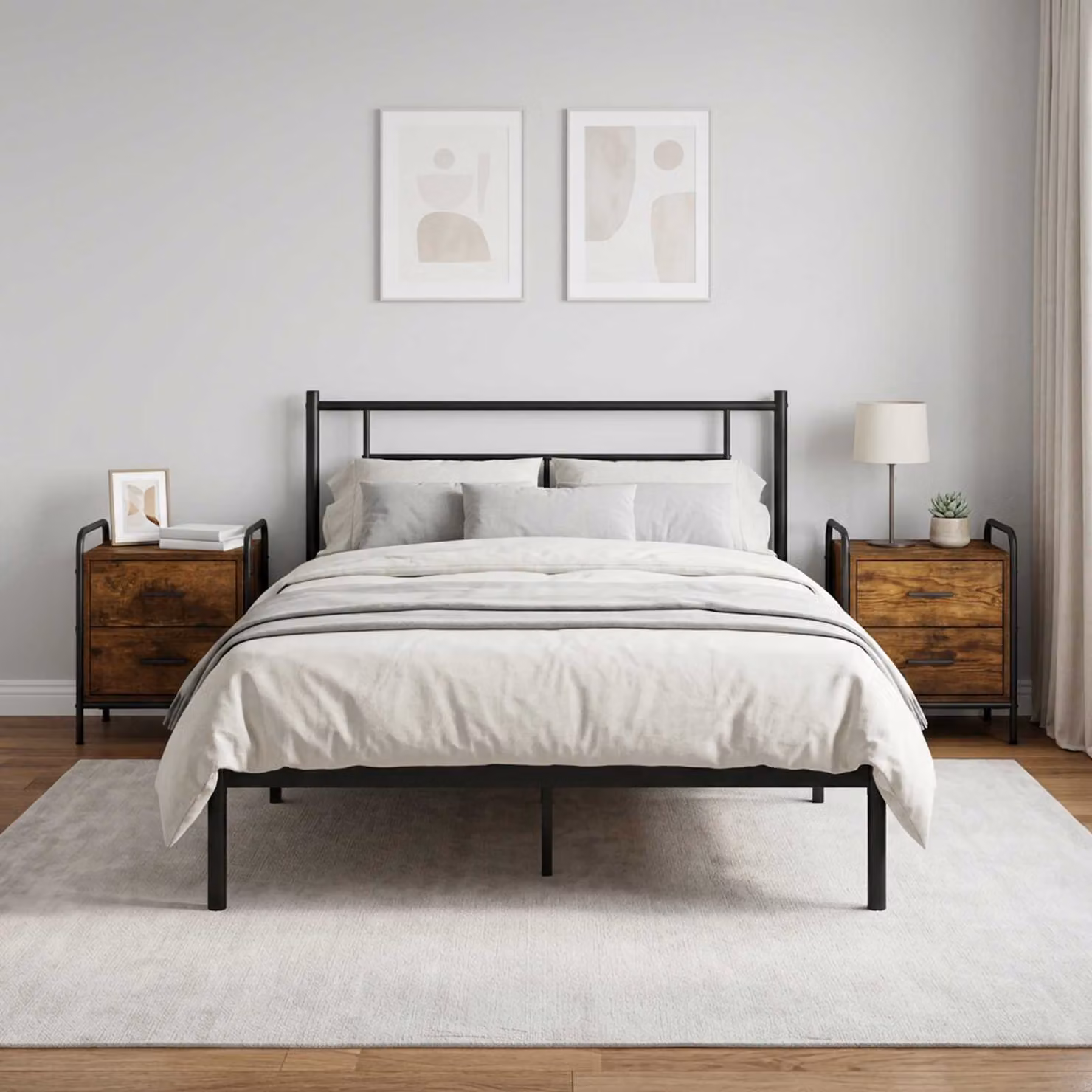 Set di 2 Armadi da Notte vidaXL in Rovere Fumo, L 40 cm x P 30 cm x H 50 cm