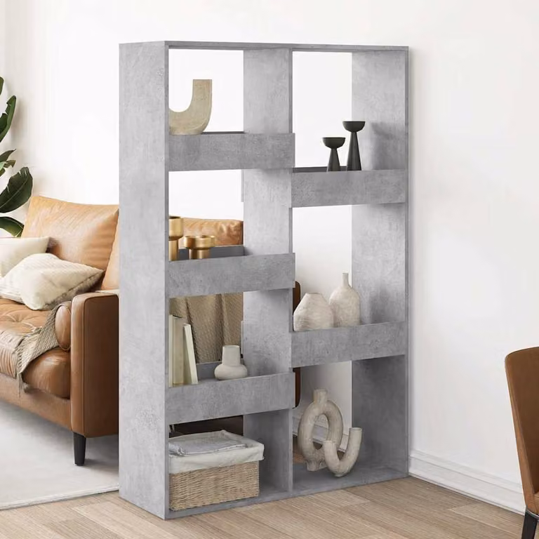 Divisorio vidaXL Grigio Cemento in MDF, L 100 cm x P 33 cm x H 155,5 cm