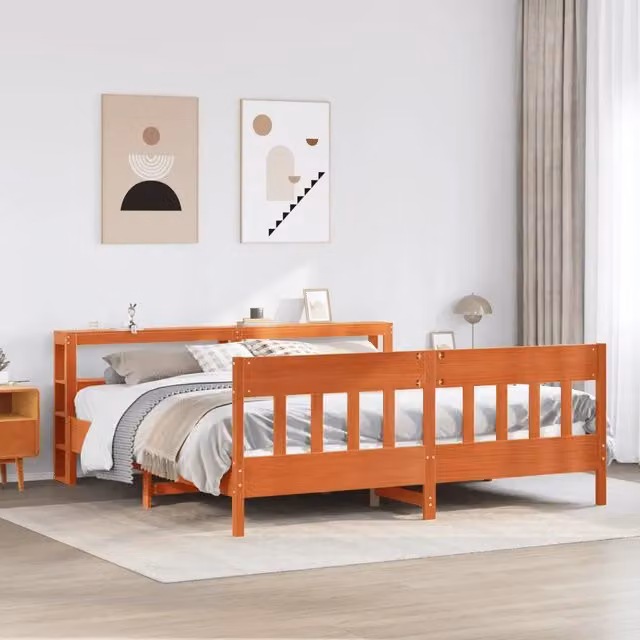 Letto senza Materasso Marrone Cera 180x200 cm in Legno di Pino 3306257