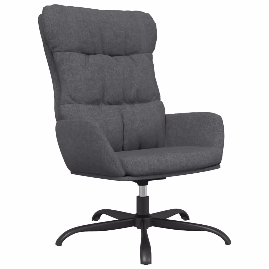 Poltrona Relax Recliner vidaXL in Tessuto Grigio con Struttura in Metallo e Base Girevole a 360 Gradi – 2