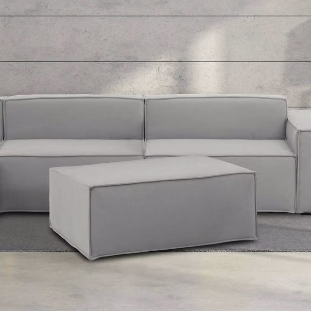 Pouf da salotto Talamo Italia in tessuto imbottito grigio L: 100 cm, P: 70 cm, H: 43 cm