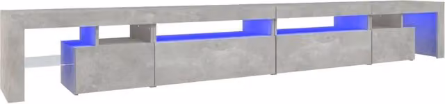 Mobile Porta TV con Luci LED-Credenza TV Grigio Cemento 290x36,5x40 cm