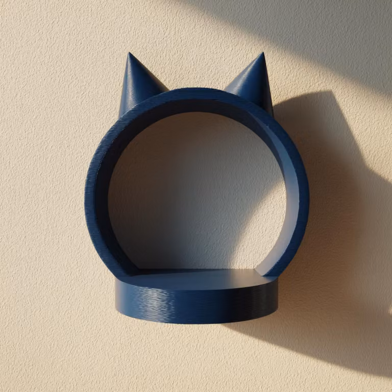 Decords - Scaffale a muro 3D a forma di gatto, diametro 13 cm
